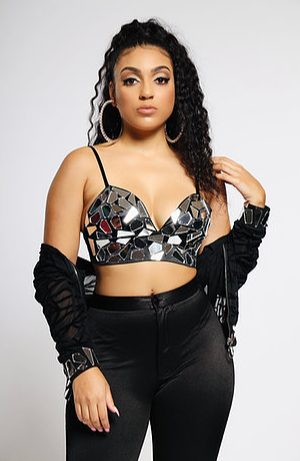 Nessa Satin Mirrored Bralette