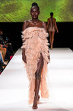 Swan Feathered Dress with Slit