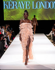 Swan Feathered Dress with Slit